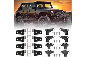 B.ZSSY Türscharnier-Set, kompatibel mit Jeep Wrangler JK JKU 2007–2018, unbegrenzte Türscharniere für Innen- und Außentüren, Edelstahl, 16-teilig