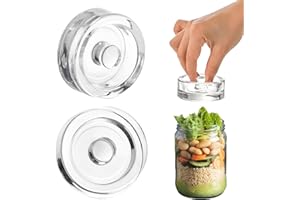 TMRBBESTY Pesi da Fermentazione,Pesi in Netro per Fermentazione,Pesi in Vetro per Barattoli A Bocca Larga,Vetro Fermentazione Pesante con Manico,Per immergere e fermentare cavoli acidi,Cetrioli e altri alimenti