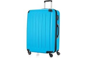 HAUPTSTADTKOFFER - Spree - Maleta rígida, Trolley expandible, Equipaje de Viaje, 4 Ruedas Dobles, TSA, 75 cm, 119 litros, Azul Cian