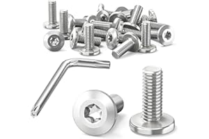 Dayalo 30 sztuk śrub M5 x 25 mm, śruby z łbem płaskim, wkręty Torx, stal szlachetna A2 V2A, śruby gwintowane, pełny gwint, z kluczem Torx