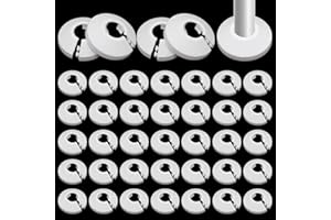 RUNYU Lot de 40 rosaces pour tuyau de chauffage, en polypropylène, pour tuyau de chauffage, habillage, radiateur - Pour tuyau de 17 mm de diamètre - Blanc