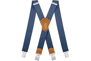 Dresime Hosenträger für Herren mit 4 starken Clips 4cm breit, X Form elastisch einstellbar Länge für Männer und Damen Overalls Jeans, Arbeitshosen, Jumpsuits, Motorradhosen, etc.