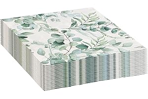 EMPEROCH 20pcs Disposable Napkins Eucalyptus Napkins Green Vintage Napkin Wedding Party Table Decorations Green Eucalyptus Napkins (33cmx33cm)