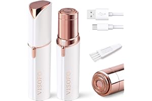 Rimozione dei Peli del Viso per Donne | Dispositivo Rimuovi Baffetti Labbro Superiore Rasoio Viso Donna Mento Peluria Trimmer Elettrico Dermaplane Femminile Pinzette Epilatore Ragazze VISOFO (White)