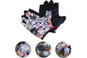 XINCHIUK Kids Cycling Gloves Breathable Adjustable Half Finger Gloves Non-slip Bike Bicycle Gloves Mittens Summer Fingerless Gloves for Children Boys Girls Outdoor Sport Biking Riding Skating Rock Climbing