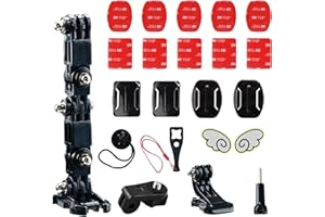 Eniyou 21 pcs Attacco Compatibile con Gopro Casco Adesivi Supporto Attacchi Adesivo Curvo e Piatto Moto Attacco Gopro Casco Moto Attacchi Accessori Con Adesivo Riflettente per Casco