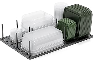 Umbra Armadio da cucina Peggy, ripiano e cassetto, sistema di archiviazione regolabile per contenitori per alimenti, pentole, stoviglie, utensili e altro, a carboncino, set da 2, 45 x 15 x 10 cm