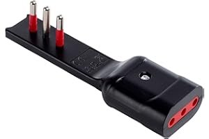 ROSI ADATTATORE ULTRAPIATTO SPINA 10A 2P+T/PRESA 10A 2P+T NERO SERIE EMILIA FLAT