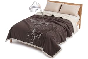 Catalonia Classy Kärleksfilt Vattentät Sexfilt, Mysig Hundfilt Kattfilt Soffa Skyddsfilt, Säng, L 150 x 200 Stor Filt, Brun/B