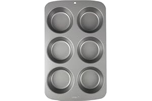 PME CSB109 PME - Moule Anti-adhérent en Acier au Carbone pour 6 Grands Muffins, Acier Inoxydable, Silver, 34.700000000000003 x 21.5 x 4.0999999999999996 cm
