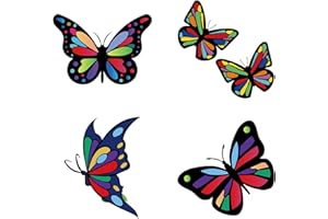 GORGECRAFT, 8 Uds., Calcomanías de Ventana de Mariposa de 6.3 Pulgadas, Pegatina para Puerta Corredera de Vidrio Estático, Película de Vinilo Impermeable, Calcomanías de Baño para Dormitorio