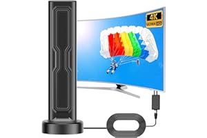 GBOKYN Antena de TV interior exterior potente TDT HD, antena HDTV con amplificador de señal y 10 m de cable coaxial, recepción de largo alcance de 360°, apta para 1080P 4K canales de TV gratis
