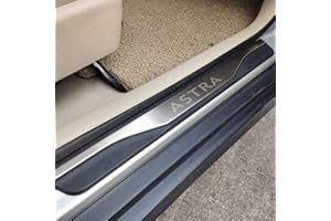 Ever TA 4Pcs Car Door Sill Protector Strips for Op-el Vauxhall Astra 2010-2022, Stainless Steel Kick Plates Scuff Guard Threshold Styling Decoration Accessories, Silver