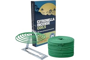 HERBTALE Citronella Incense Coils Outdoor Patio - Each Coil Could Last for 5-7 Hours - Perfect For BackYards Camping (Contains 24 coils & 2 Stands)