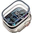 ESR for Apple Watch Ultra 2/1(2024/2023/2022) 2 Pack Screen Protector with Aluminum Alloy Frame 49mm, Military Grade Protection, Tempered Glass Protector, Scratch Resistant, Titanium & Blue