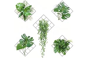 LWLWA 3D Wall Sticker Plants, Pack of 2 Adhesive Pictures for the Wall, Green Wall Poster, Self-Adhesive, 6 Designs Wall Stickers for Living Room, Bedroom, Kitchen