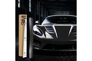 FINEST FOLIA 3M 2080 Film de wrapping de voiture - 30 x 152 cm - Film autocollant protecteur de peinture pour voiture, moto, bateau - 3D - Avec canaux d'air - Pour le covering (S12 noir satiné)