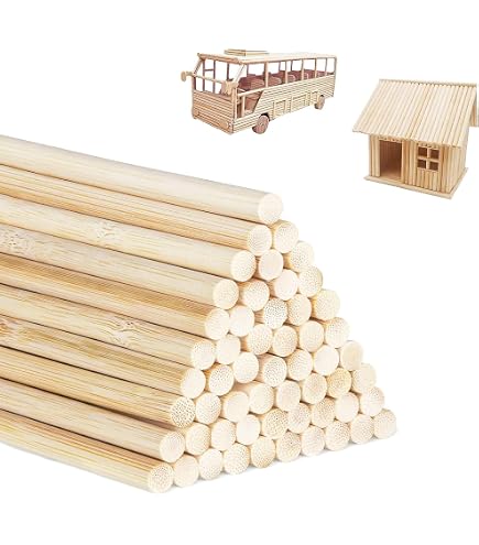 Bâtonnets En Bois Ronds – Lot De 300 – 40 Cm De Long, 4 Mm De Diamètre – Pour Bricolage, Modélisme, Artisanat
