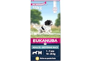 Eukanuba Chien Adulte Nourriture sèche Pour Moyenne Race Poulet 15kg