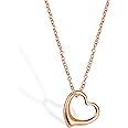 Altitude Boutique Open Heart Necklace for Women Heart Necklace I Love You Necklace (Gold, Rose Gold, Silver)