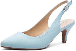 Greatonu Damen Pumps Slingback Spitzenschuhe mit Kitten Heel – Perfekt für Büro, Hochzeiten und Partys