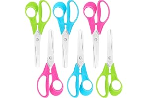 Uaugulft Kinderschere, Sicherheitsschere für Kinder mit stumpfen Edelstahl-Klingen und ergonomischem Griff, ideal für Schule und Klassenzimmer, mehrere Farben, 12,7 cm, 6 Stück