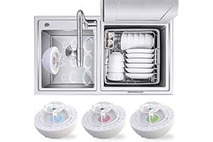 AYNEFY Portable Dishwasher, Lae Aisselle Dishwasher No Plumbing Household Dish Washing Machine Multifunctional Usb No Plumbing, Compact Dishwashers For Kitchen(Blue)