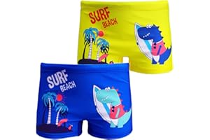 NautySaurs 2er-Pack Jungen Badehose 1-10 Jahre Kinder Bademode Kleinkind Kinder niedliche Dinosaurier Shorts