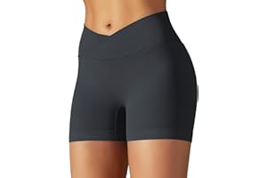 JTSONN Pantaloncini Palestra Donna V Cross Pantaloni Sportivi Corti Vita Alta Lifting Glutei Yoga Shorts Running Allenamento Leggins Corti Ciclisti Fitness Hotpants
