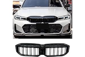 Jinpengyong G20 G21 Griglie radiatore per BMW 3 Serie G20 G21 Grill LCI Anteriore Nera Lucido Doppia Linea 2022-2024(For 3er G20 2022-2024 LCI)
