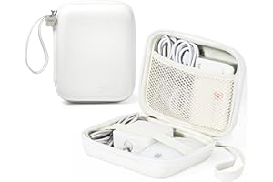 Linpr Universal Kabeltasche, Tragbare Elektronik Zubehör Tasche, Kleine ReiseKabelorganizer für Elektronik Zubehör, MacBook-Netzadapter, Ladekabel, USB-Stick, Powerbank (Weiß, L)