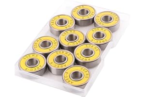 CESFONJER - 10 rodamientos de bolas para monopatín | Rodamientos ABEC 9 sin fricción para monopatín, patinete, patines en línea