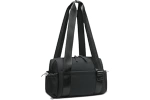 SUIKIHUM Mini Gym Bag for Women, Yoga Small Sports Bag for Women Girls, Waterproof PU Fitness Tote with Wet Compartment, Black