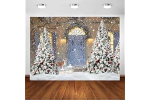 Avezano 2,4 x 1,8 m Winter Weihnachten Fotografie Hintergrund - Schnee Rentier Weihnachtsbaum Winter Outdoor Dekorationen
