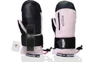 devembr Mitaines de Ski avec Protège-Poignets, Pitaines de Snowboard à écran Tactile, Imperméables (S/M/L)