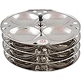 Jain Stainless Steel 4 Plate Idli Stand | Idli Maker for Soft & Fluffy Idlis | 16 Idlis Stand with Holes for Better Steaming | Durable & Rust-Resistant Idli Cooker Accessory | Compatible with Most Cookers | Stand Height - 15cm, Stand Width - 20 cm