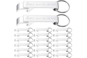 Geiserailie 20 Stück Flaschenöffner Schlüsselanhänger Bierflaschenöffner Bieröffner Kapselheber Schlüssel Anhänger Öffner für Hochzeit Taufe Gästegeschenke(Schön, dass Du da bist)