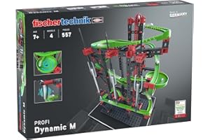 fischertechnik 533872 Kugelbahn Dynamic M – Bausatz für Kinder ab 7 Jahren, Lernspielzeug mit Flexschienen und Klangrohren, fördert technisches Verständnis