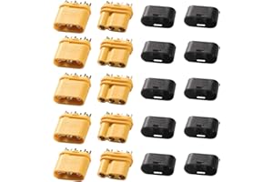 YIXISI 5 Pairs MR30 Battery Connettore, MR30 Guaina Connettore Spina, MR30 Connettore Maschio Femmina, per Batteria Lipo RC Aerei Auto