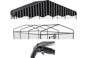 LUCKY DOG RUGGED. SUSTAINABLE. TIMELESS. Toit pour Chenil - Bâche Couverture avec Charpente Châssis en Acier - Imperméable, Design, Qualité Supérieure - Lucky Dog (Toit Chenil Extérieur 150 x 300)