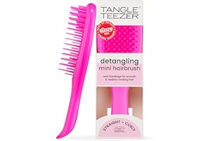Tangle Teezer Mini The Ultimate szczotka do rozczesywania włosów, delikatna dla mokrych włosów, dwupoziomowe zęby i wygodny uchwyt, idealna dla dzieci i podróży, zmniejsza węzły i łamanie, pas