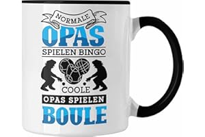 Trendation - Boule Tasse Geschenk Boule-Spieler Geschenkidee Spruch Opa Boule Spieler Geschenk (Schwarz)