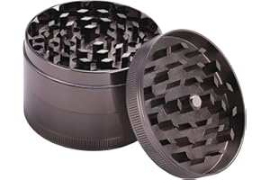 Kinstecks 2.4" Macina Erbe 4 Pezzi Macina Spezie in Alluminio Macina Spezie con Raschietto per Polline Perfetto per il Buongustaio che desidera l'Eccellenza Culinaria-metallico