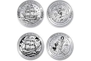 UNICRAFTALE 2 Pièces 2 Styles Marine Médaille Ancre Pièce Inspiration Défi Marin Crédo Marin Coin Souvenirs Récompenses Nautiques Cadeaux pour Marins Navigateurs
