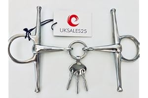 UKSALES25 Full Cheek Snaffle Bit With Keys/Players (Horse Bit) (6")