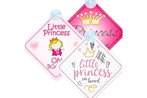 mybabyonboard UK Princess on Board Baby-/Kinder-Hinweisschild fürs Auto, 3 Stück, mit Saugnäpfen