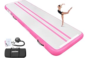 VOFITNY All Purpose Gymnastics Mat 6.6/10/13/16/20 ft Sturdy Inflatable Tumble Track for Home/Gym