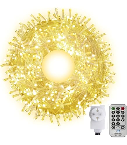 Guirlande Lumineuse LED 50m - 1000 LEDs 8 Modes - Étanche Intérieur/extérieur - Ambiance Fête (blanc Chaud)