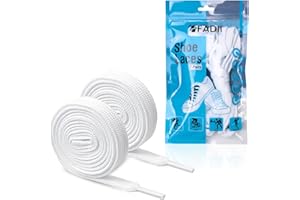 FADII 2 Pair Shoe Laces Flat Shoelaces for Trainers 120cm/8mm Replacements Athletic Shoestrings Boot Laces for Men Women Adults Kids Walking Running Sneakers Casual Sports
