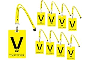 Remerabel 25 Set Volunteer Lanyard Card PVC Volunteer Pass Badge ID Breakaway Lanyard for Events, Church, School, Fundraising